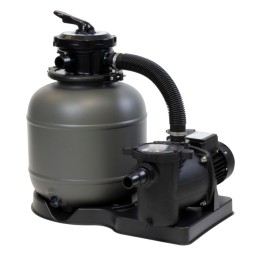 Filtre à sable avec pompe et  vanne 6 voies d\'un débit de  6m3/h (450W)  avec préfiltre
